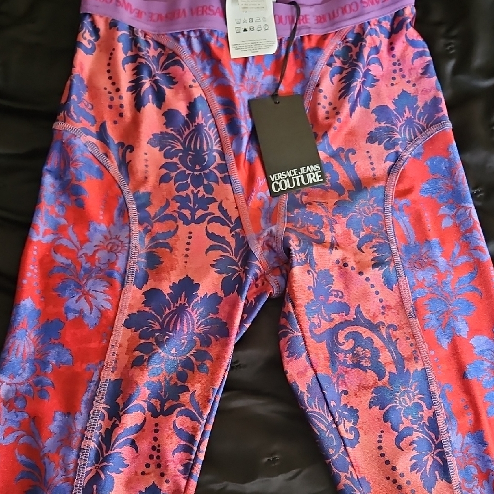 Versace Jeans Collection Red and Blue Pajama Bottoms Vibrant Design